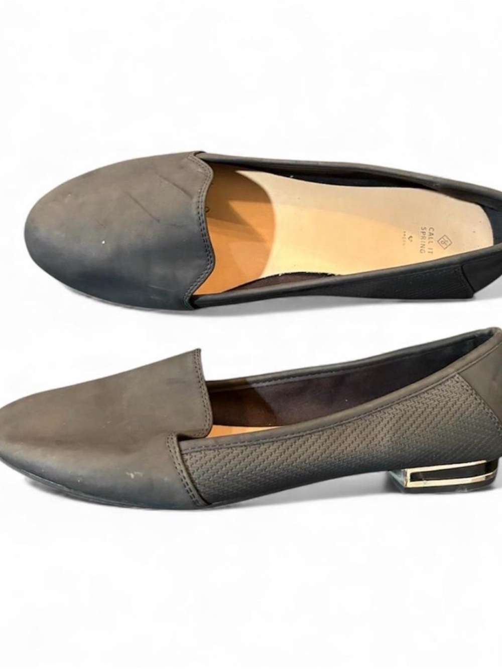 Matte Black Loafers with Silver Heel Accent